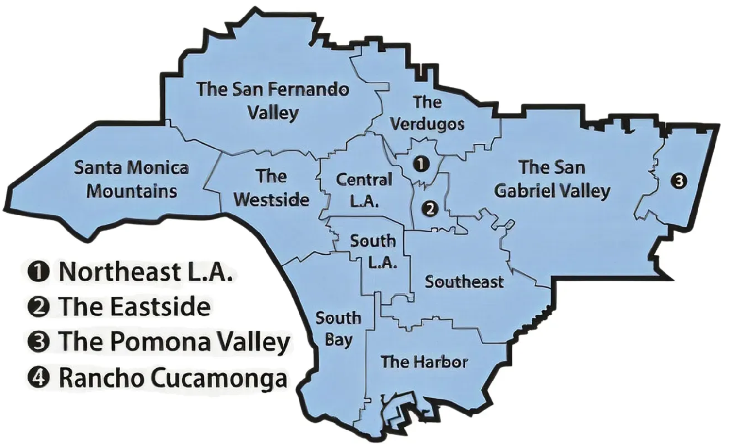 Service Areas Map
